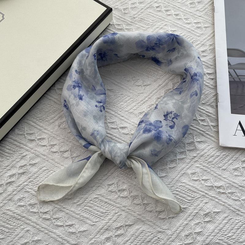 58*58cm Baumwoll-Quadrat-Schal Bandana, Kopfbedeckungen für Frauen, Kopftuch Taschentuch, Quadratischer Schal Stirnband, Vielseitige Schals für Frauen