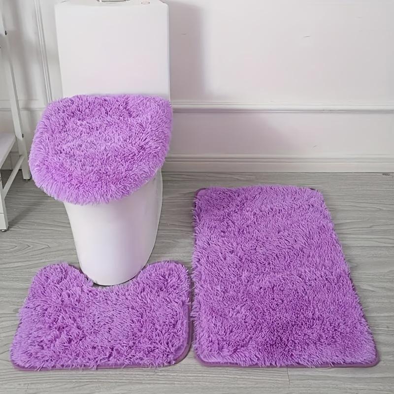Nordic Style Absorbent Non-slip Bathroom Mat Set - 3 Piece Silk Wool Rug