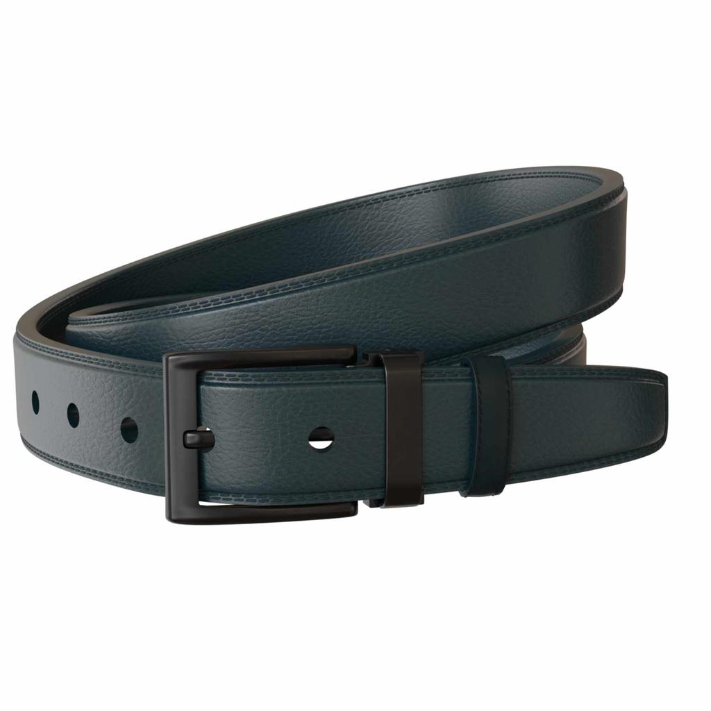 Men's Leather Belt 4 Cm with Anthracite-Colored Buckle
