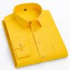 Double Collor Full Shirts for Men Plus Size Slim Fit Formal Plain Shirt Over Size Office Clothes Solid Long-sleeve Business Tops