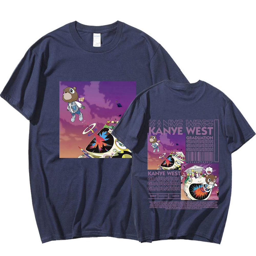 Rapper Kanye West Graduation T Shirt Unisex Hip Hop Vintage Short Sleeve Tshirt Casual Cotton Oversized T Shirts Streetwear Unisex