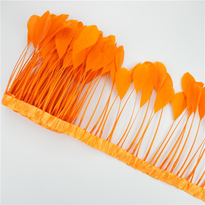 2Yards/Lot Stripped Coque Goose Feather Fringe Trimmings For Needlework And Handicrafts Wedding Decoration Carnival Accessories