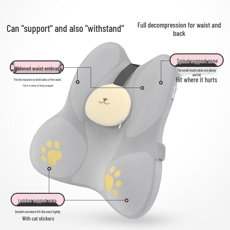 Jiaao Cat Paw Lumbar Support Cushion