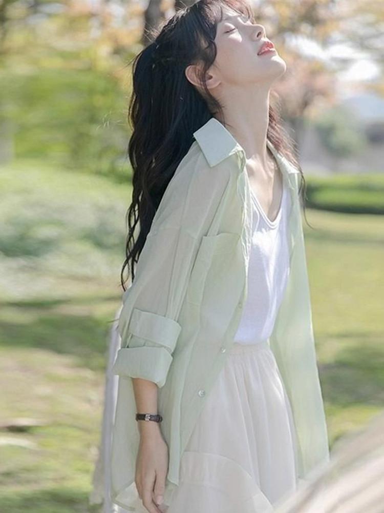 Women's Quick-Dry Sun Protection Long-Sleeve Shirt - Mid-Length, High-End Travel & Layering Top for Spring, Summer, Autumn