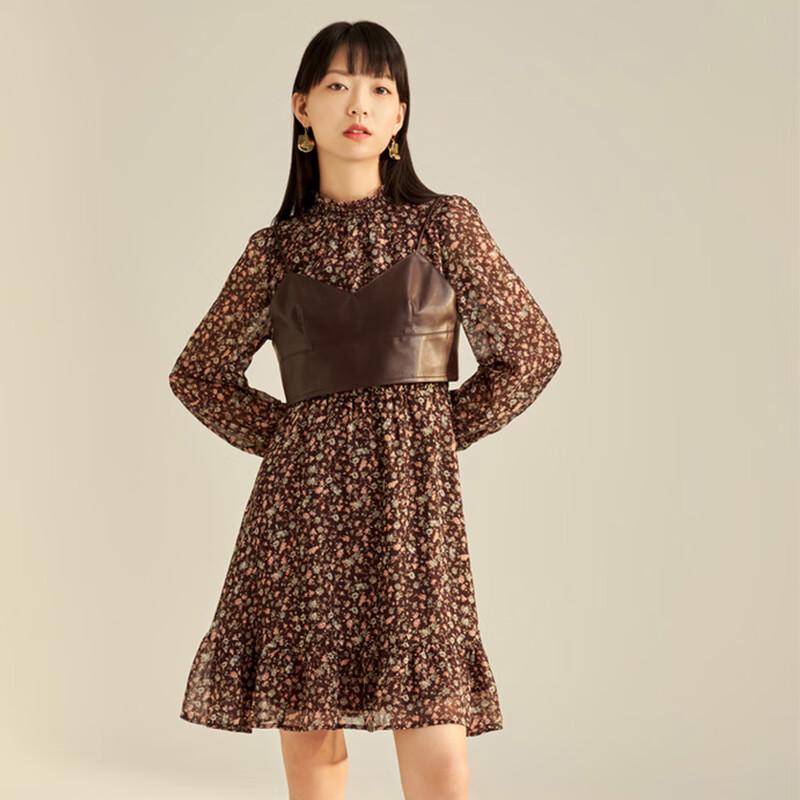 

Women s Chiffon Floral Ruffle A-line Midi Dress S