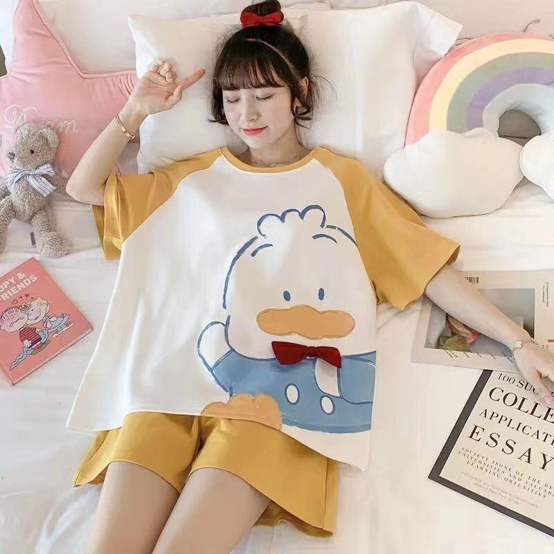 Pajamas Women'S Thin Short-Sleeved Cute Outer Loungewear Milk Almost