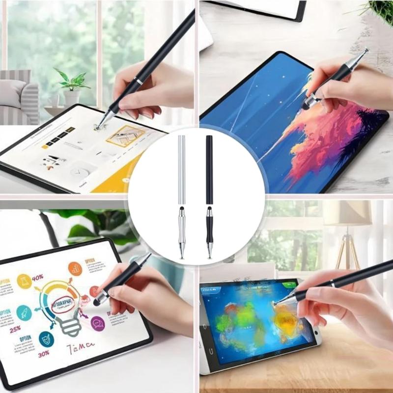 Ergonomic Grip 2 In 1 High Sensitivity Capacitive Touch Pen Sensitive Drawing Note Taking Comfortable for Tablets Phones
