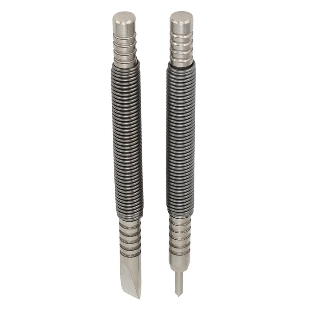 2 Pcs Nail Set Tool High Carbon Steel Double Ended Spring Nails Punch Tool Hammerless Nail Set Punch