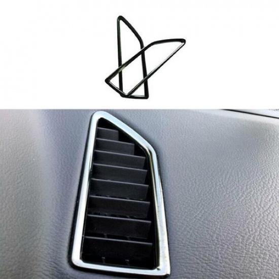 Dashboard Upper Air Outlet Vent Trim Steel 2PCS Black For Ford Ranger 2015-