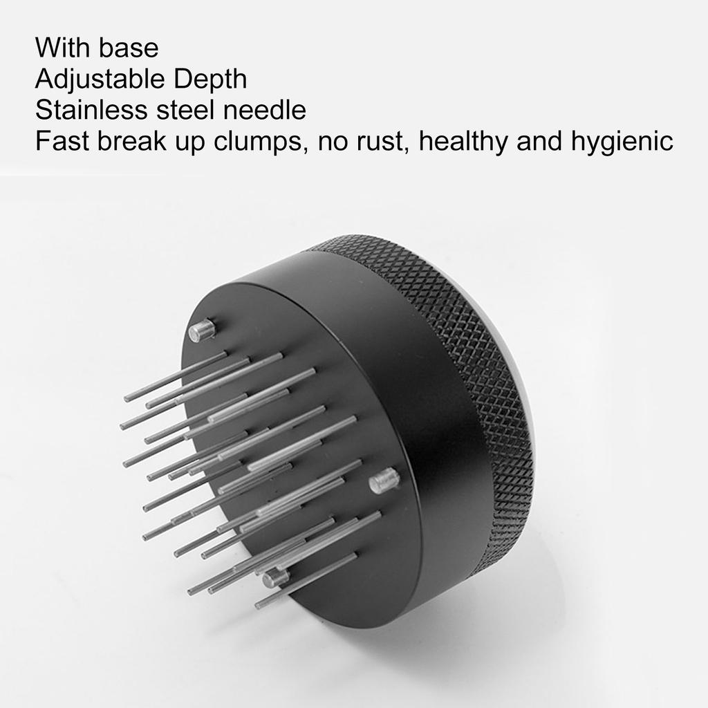 Coffee Needle Distributor Rustproof Stainless Steel Needle Coffee Stirrer with Base for Cafes Home Coffee Needle Distributor