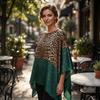 Loose Fit Poncho Cloak Thin Scarf Printed Comfortable Simulated Silk Pullover Sun Protection Polyester Versatile Scarves Women