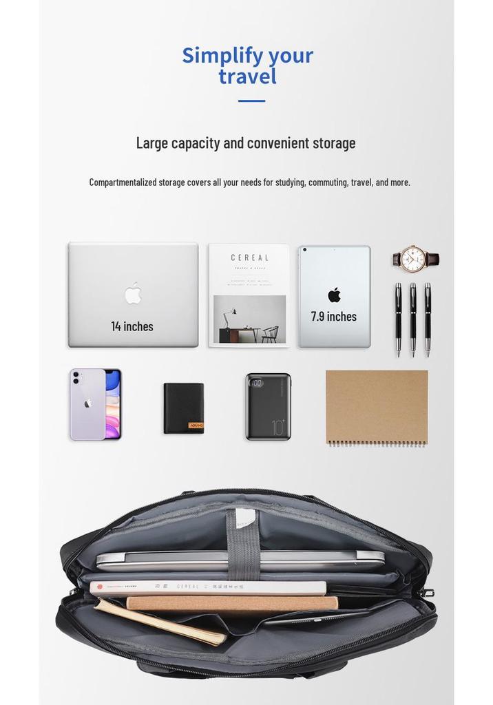 Large Capacity Handheld Laptop Backpack & Business Crossbody Shoulder Briefcase