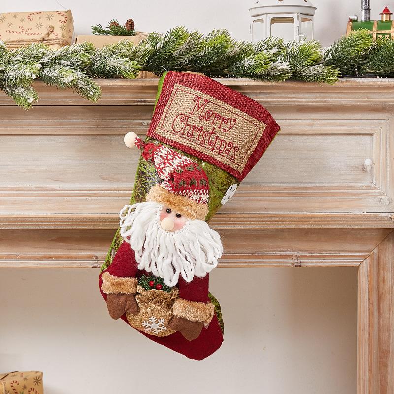 Christmas Sock Gift Bag Christmas Decorative Sock Christmas Eve Christmas Gift Children's Christmas Tree Pendant Candy Bag