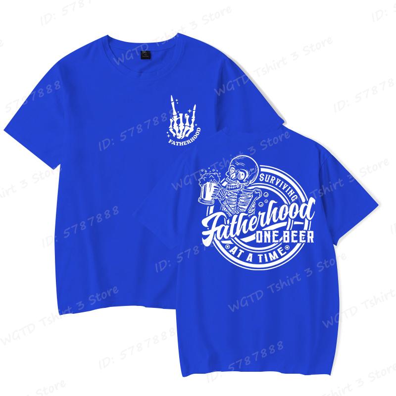 Fatherhood Tshirt Surviving Fatherhood One Beer At A Time Print Tshirts Funny Dad Tees Drinking Husband Fathers Day Gift