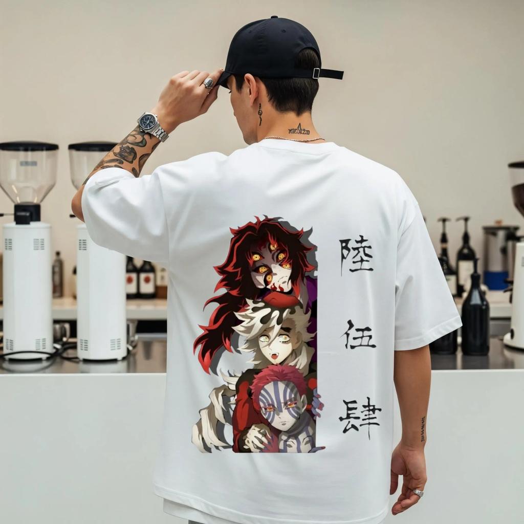 Classic Anime Printed Short Sleeve Casual Loose Streetwear Sports Cotton Top Crew Neck Unisex Comfort Top