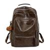 Retro Backpack Computer Bag Student Large Capacity Schoolbag Pu Leather Men'S Business Leisure Travel Bag