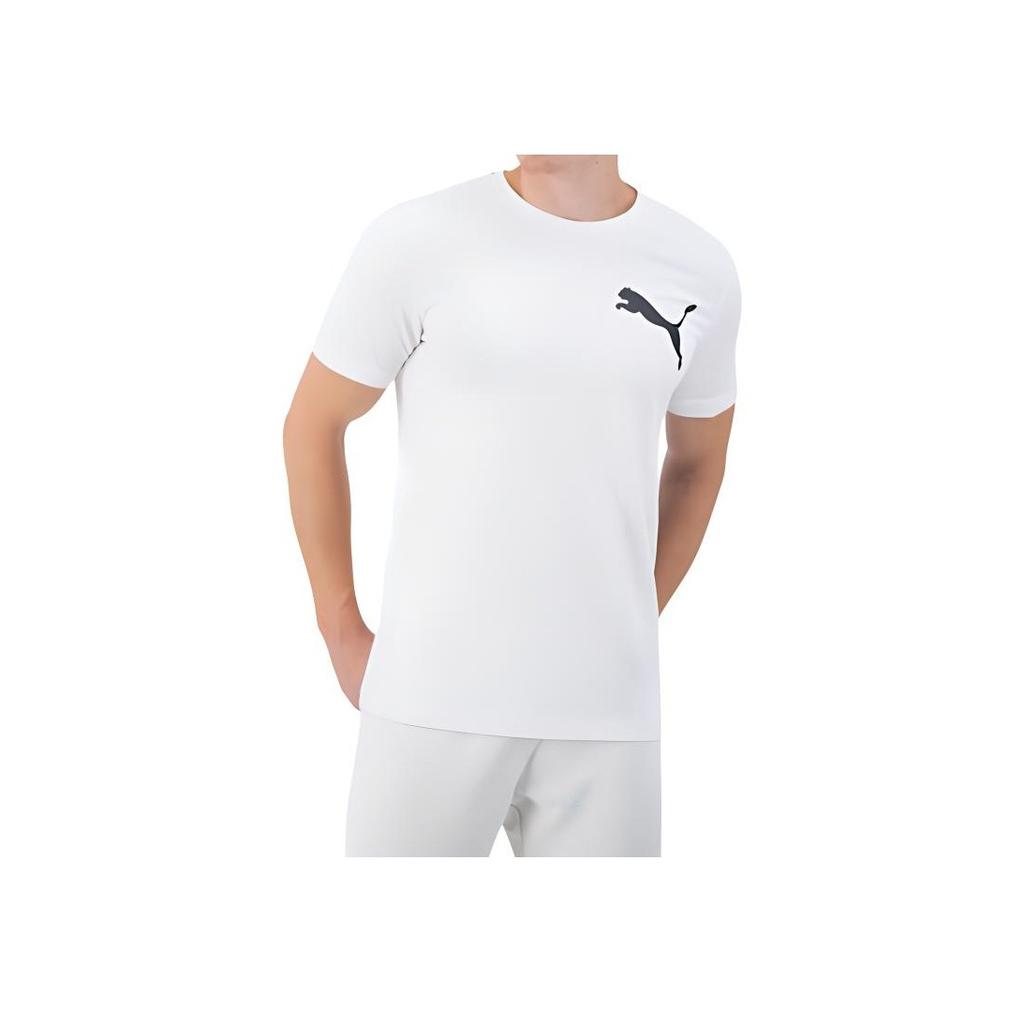 Puma Big Logo Short Sleeve T-Shirt Men Tops White 855072-02