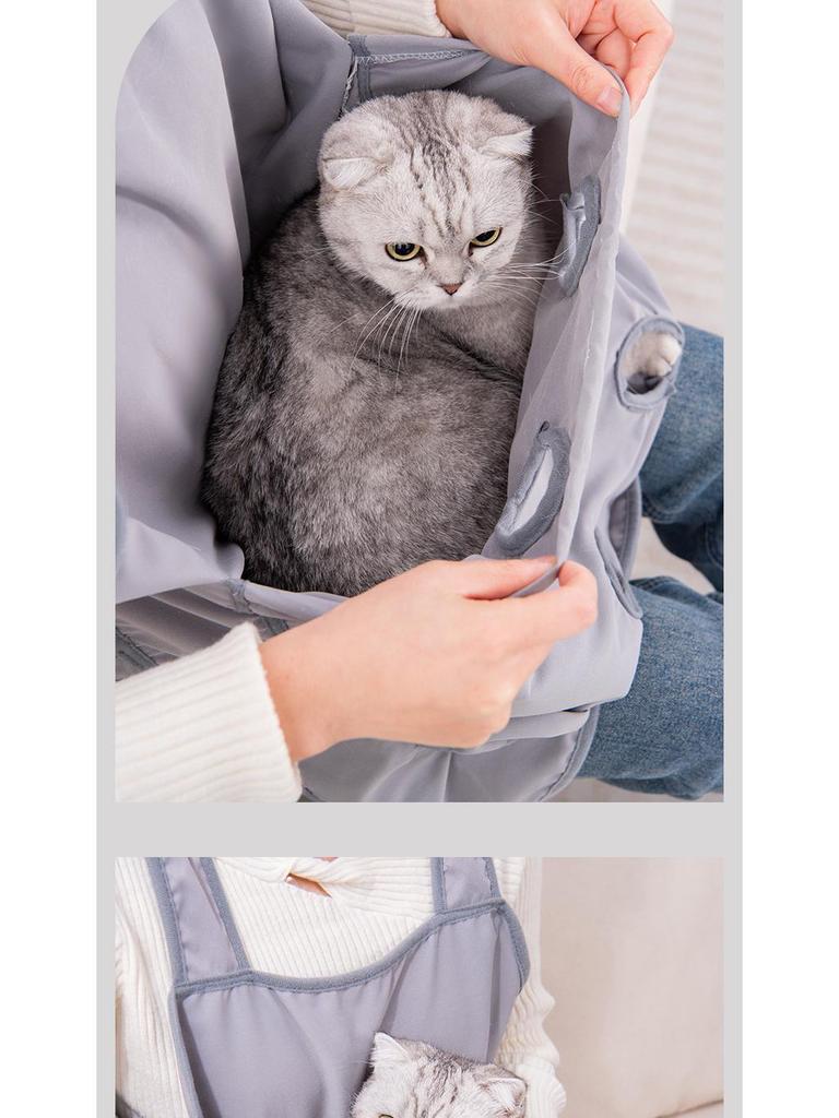 Summer Cat Apron: Non-stick Fur Pet Bib for Hugging & Nail Clipping