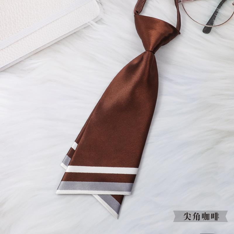 Korean Version Of Professional Sharp Corner Gray Small Tie Japanese Bow Tie Flower Ribbon Bow Student Business Women'S Tie