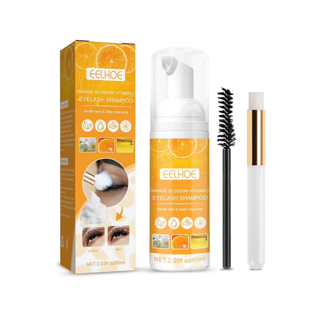 EELHOE High Quality 60ml VC Eyelash Shampoo Gentle Cleansing Eyelashes/Grafting Extension Eyelashes Mousse Foam Pro Eyelash Cleaner