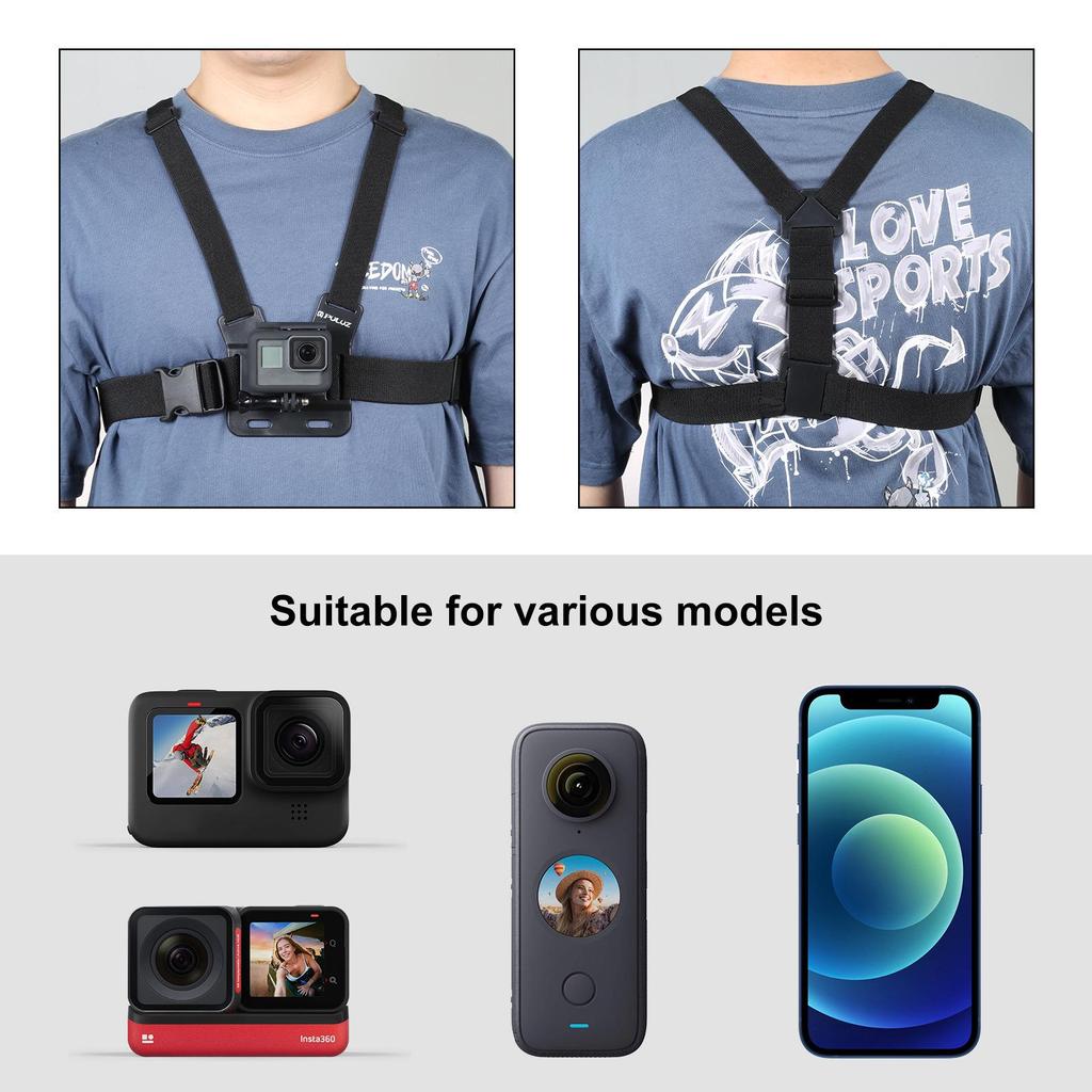 PULUZ Sportkamera-Stirnband für DJI Action/GoPro Hero 11/10/9