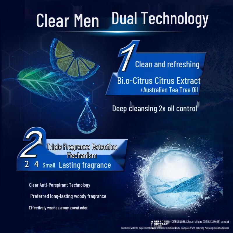 Clear Men Deep Sea Exploration Cologne Scent Shower Gel