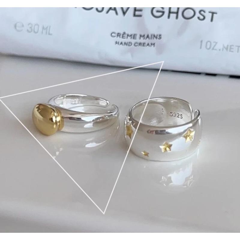 Sam Panda 925 Silver Rings For Women Men Fine Jewelry Finger Adjustable Open Vintage Chain Ring For Party Birthday Gift