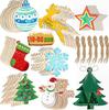 10/20/50Pcs Natural Unfinished Round Wood Slices With Hole,Blank Discs,DIY Crafts Wedding Party Christmas Home Decoration