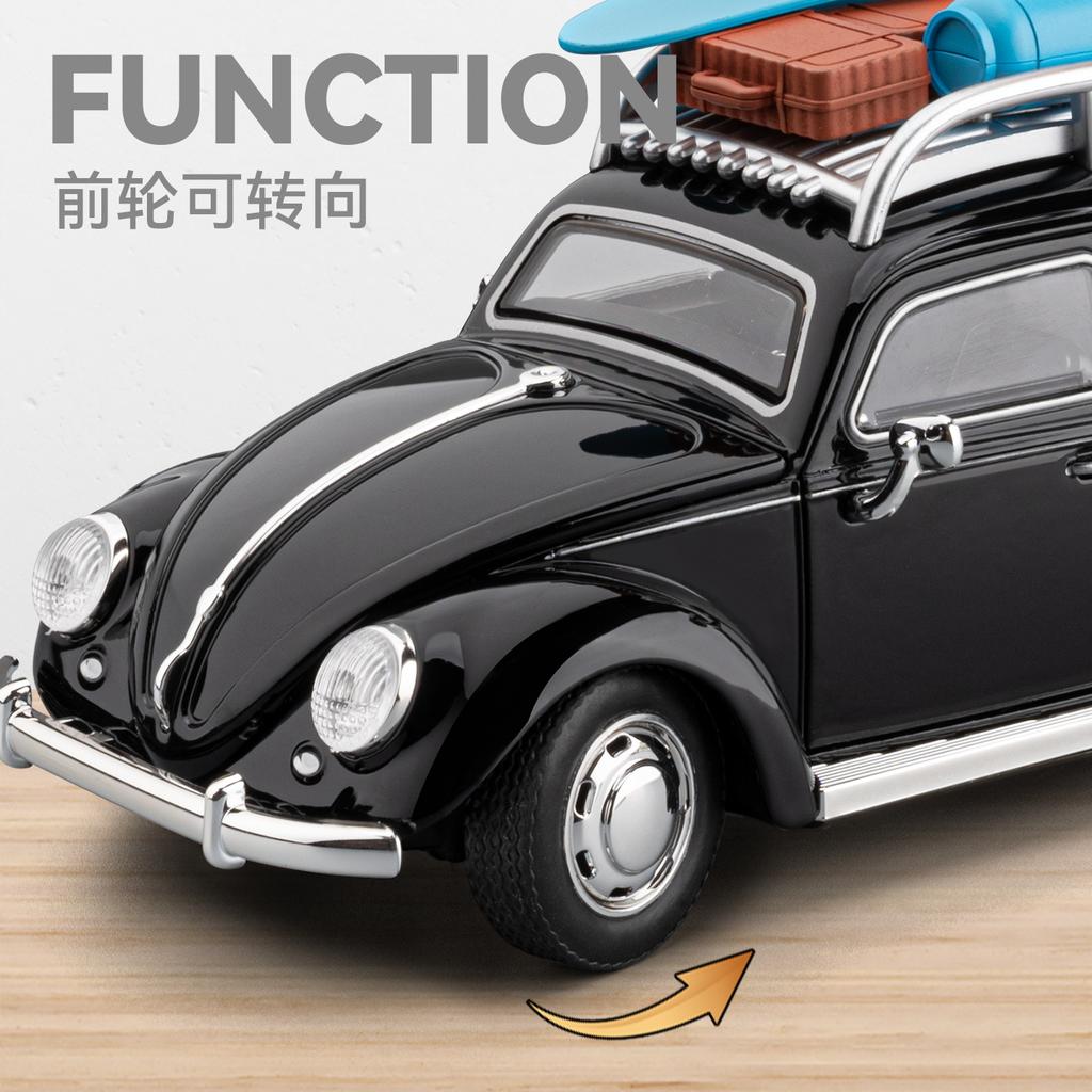 1:24 Beetle Camping Modified Car Alloy Metal Diecast Model Car Home Trendy & Desktop Display Ornament Birthday Gifts