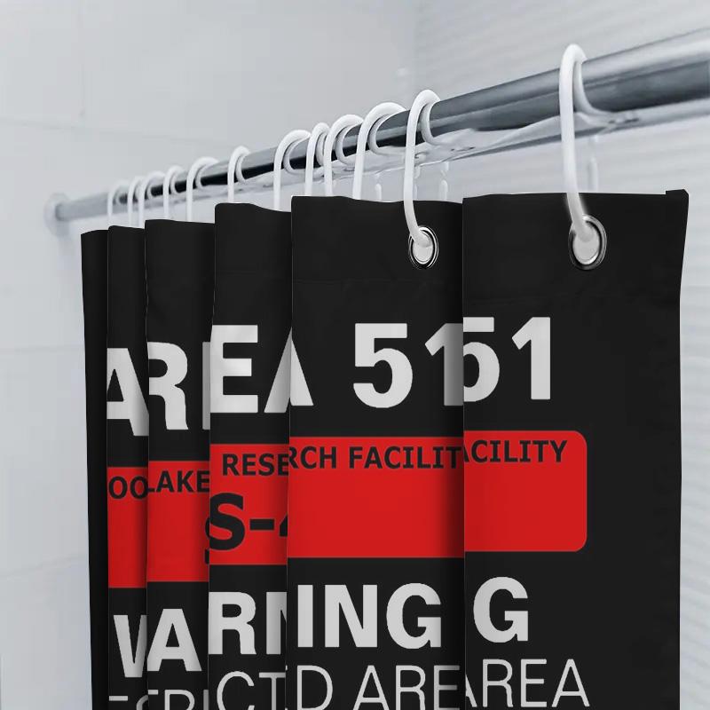 Unframed Alien Area 51 Shower Curtain Vintage Ufo Space Nevada Desert Paranormal Horror Movie Decor Galaxy Sci-Fi Home Bathroom