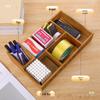 Multifunctional Bamboo Chalk & Remote Storage Box for Classroom Desk or Lectern