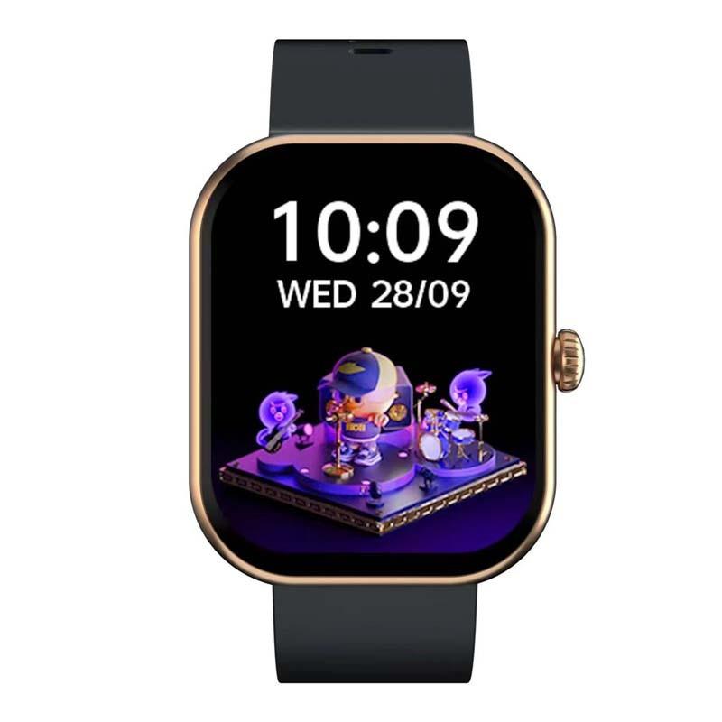 Montre Connectée Cadran Gold 2 Bracelets Silicone Noir Et Beige Inwatch Ii Gold Iconic