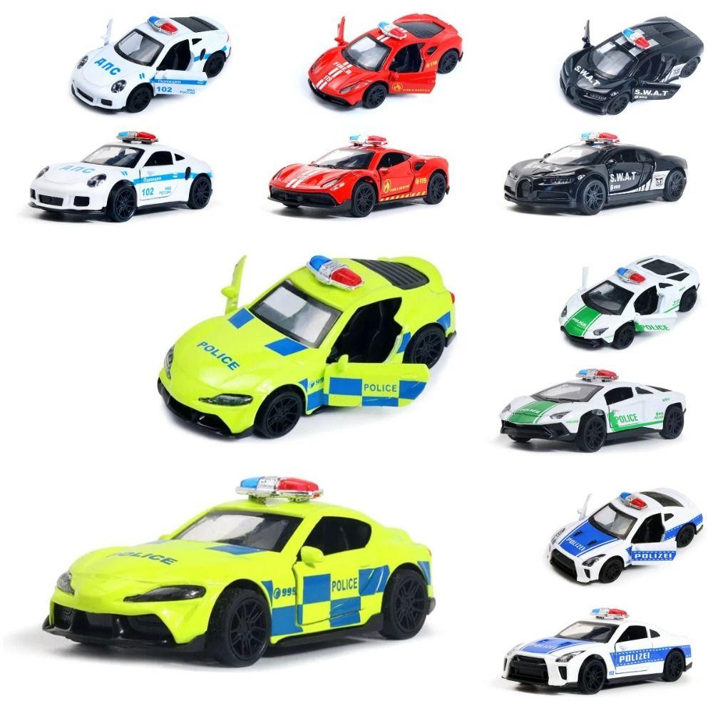 

Полиция 1:43 литья под давлением цинка, полицейская игрушка из цинкового сплава, 2 двери, открытые автомобильные фигурки, миниатюрные подарки на день рождения
