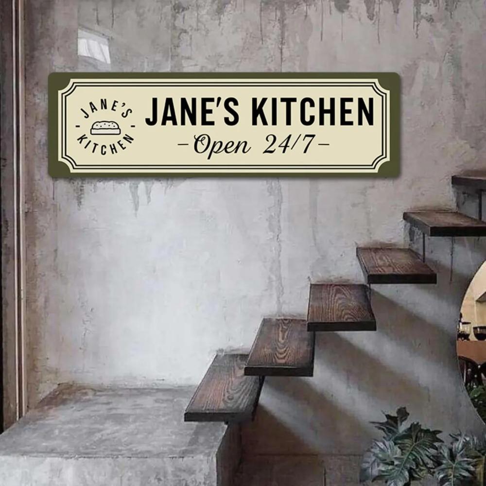 Customizable Aluminum Kitchen Sign Personalized Chef Wall Decor Home Room Decoration