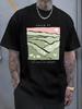 Sunset Letters Graphic Printed Short-sleeved Luxury Cotton T-shirt Summer Unisex Men Women Casual Loose Fashion Trendy Clothing