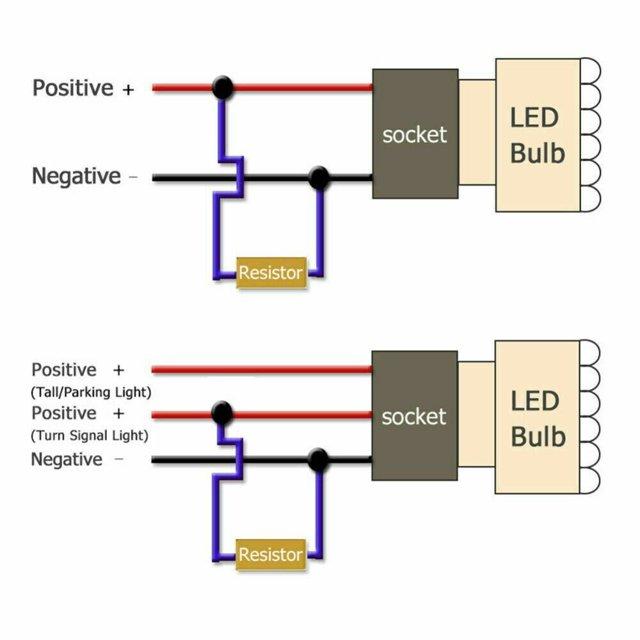 2/4pcs LED Indicator Ballast Load Resistor Flash Rate Relay Turn Signal Bulbs 50W 6 Ohm Load Resistor