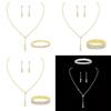 Elegant Silver Alloy Bridal Necklace Earrings Bracelet Set With Geometric Design For Wedding Party