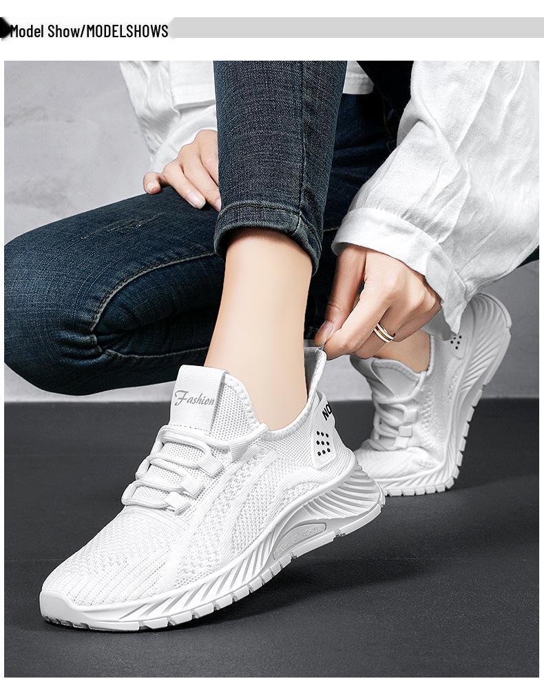 Women's Breathable Flyknit Running Shoes - Unisex Casual Couple Sneakers