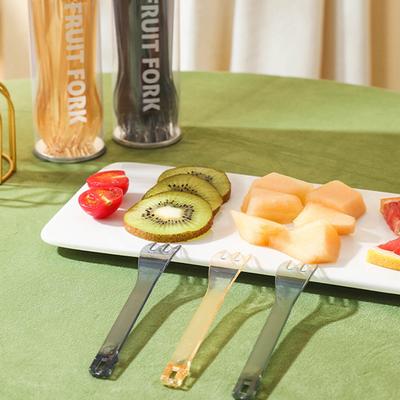 Transparent Fruit Fork Clip Reusable Food Dessert Fork For Christmas