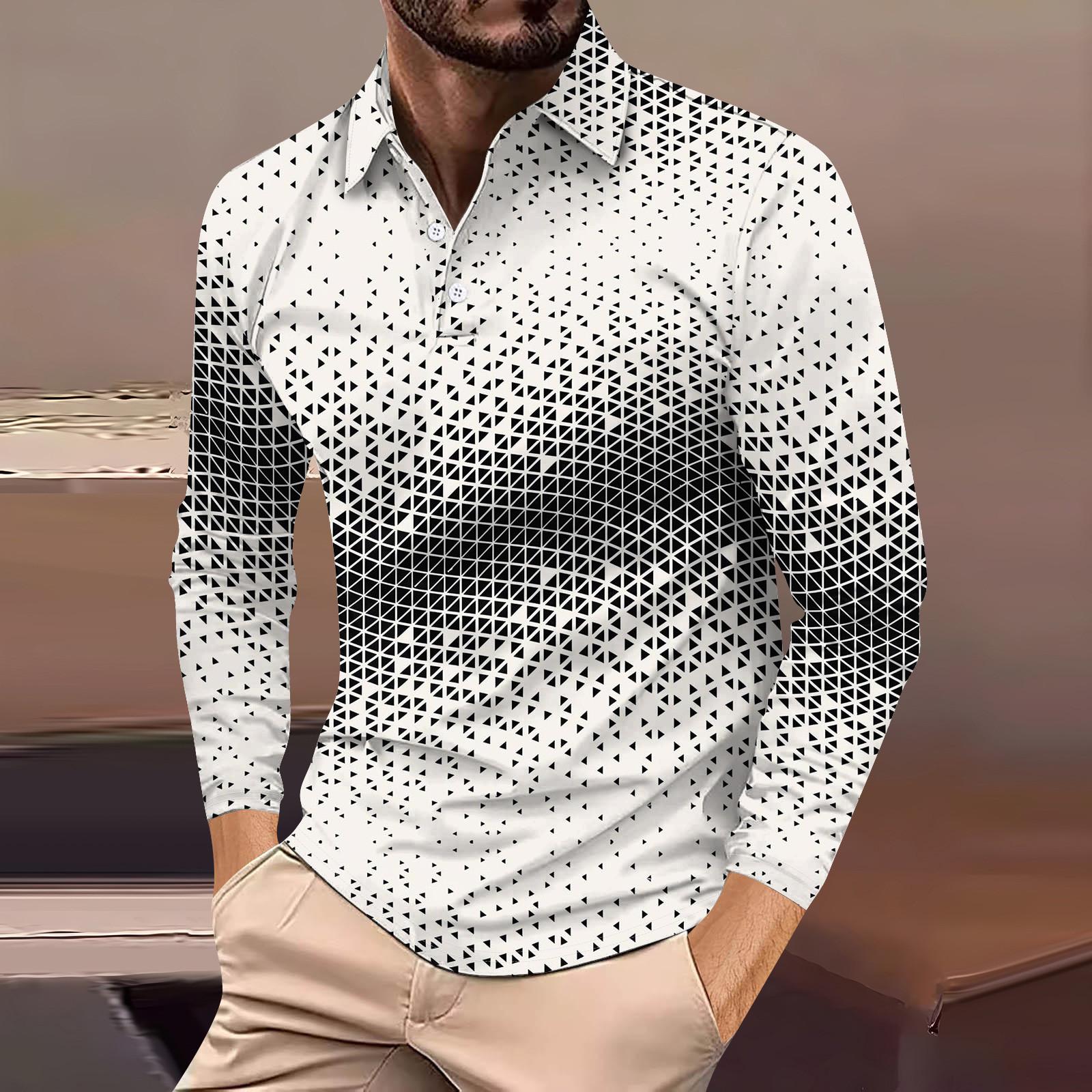 

Мужская рубашка с длинными рукавами и воротником на пуговицах, модный повседневный топ M чёрный