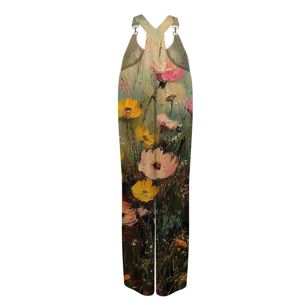 Women's Loose Casual One-piece Summer Floral Print Jumpsuit