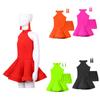Dance Dress Hollow Back Dress with Boxer Shorts and Tassel Earrings Kids Girls Latin Dance Wear