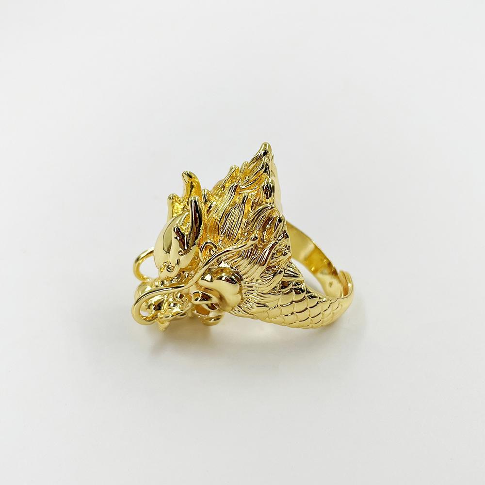 

Punk Dragon Head Shape Personality Exaggerated Ring Men And Women Gold Opening Fashion Domineering Ring Jewelry resizable