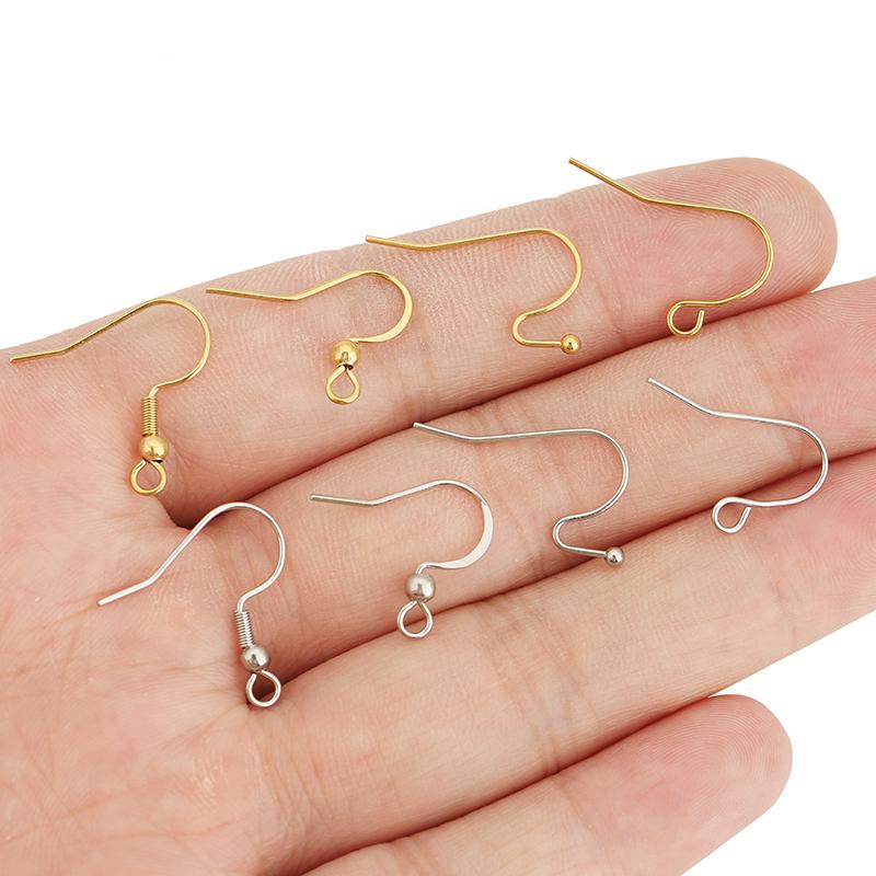 20pcs Never Fade Stainless Steel Earrings Hooks Clasps Bulk PVD Anti Allergy Earring Making Supplies For Diy Jewelry Findings