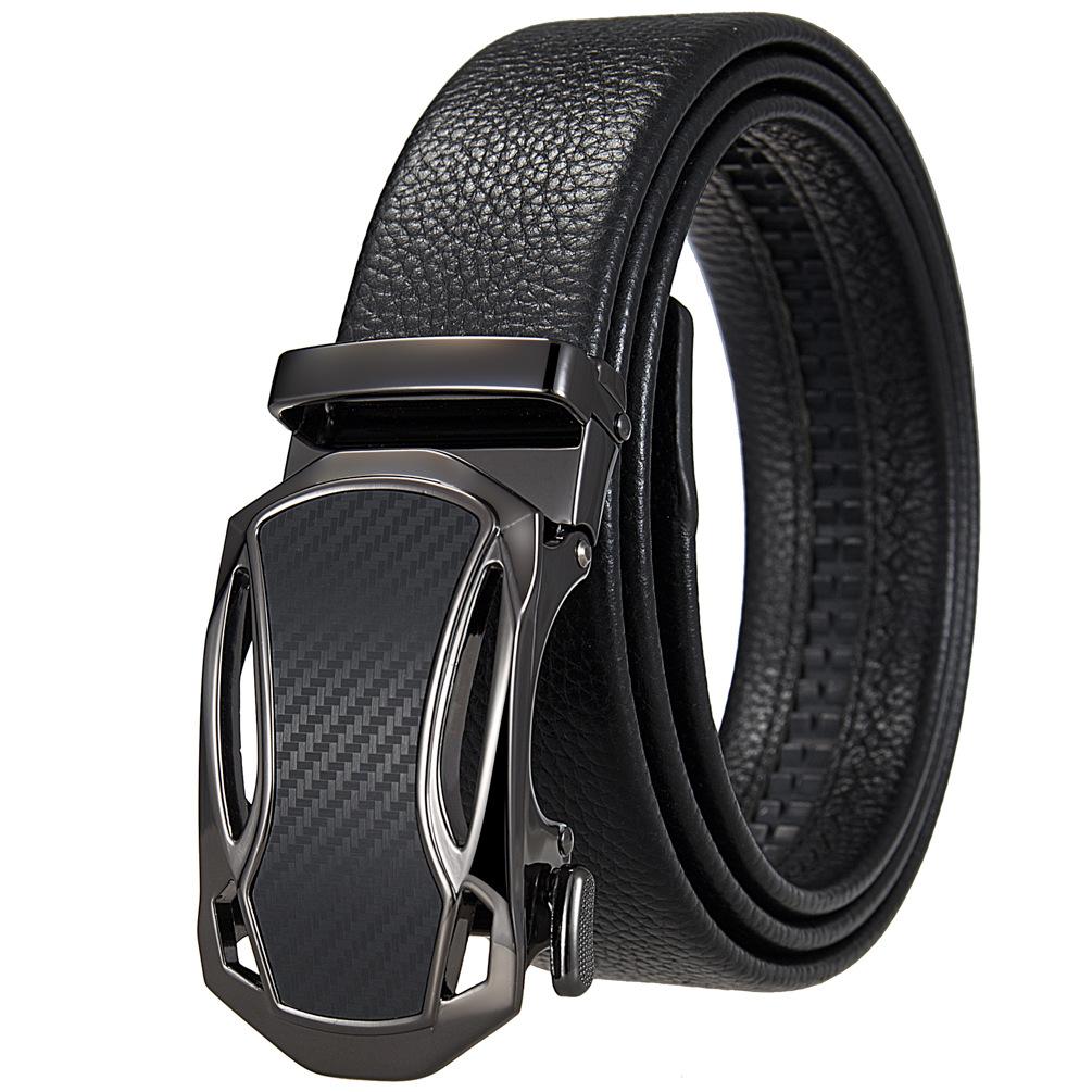 5Pcs Men'S Automatic Buckle Belt Business Model, The First Layer Of Cowhide Belt Automatic Buckle Ly36-1307-5