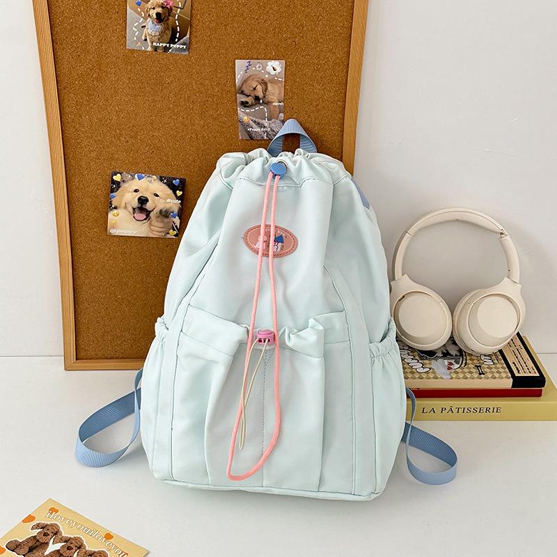 High-value schoolbag, new girl's heart drawstring bundle, commuter travel backpack, student class versatile backpack