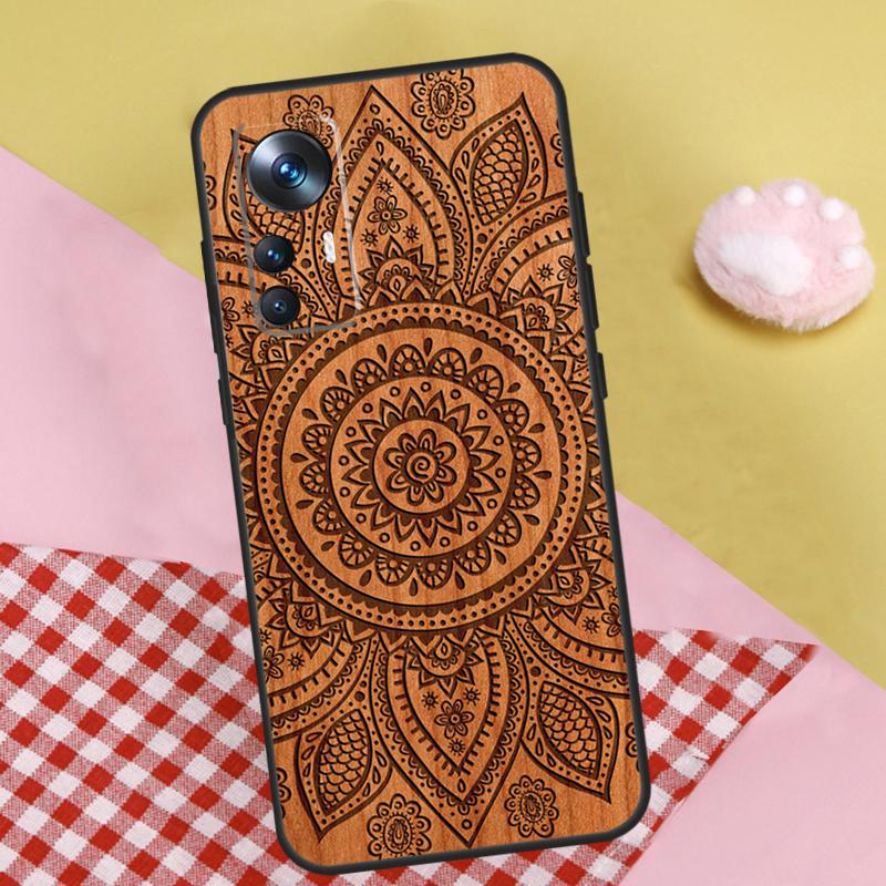 Mandala Floral Wood For Xiaomi 14 15 Ultra 13T 14T 15T 17 Pro Max Case For POCO F8 Ultra X7 X5 X6 F5 F6 F7 Pro