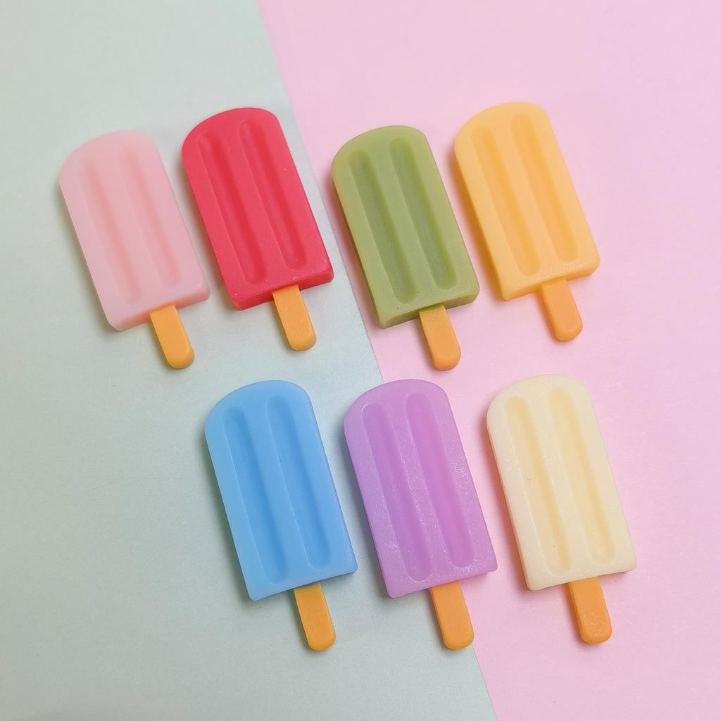 100Pcs 3D Ice Lolly Flatback Resin Charms Colorful No Hole Beads for DIY Scrapbooking Phone Case Hair Clips Craft Jewelry Making