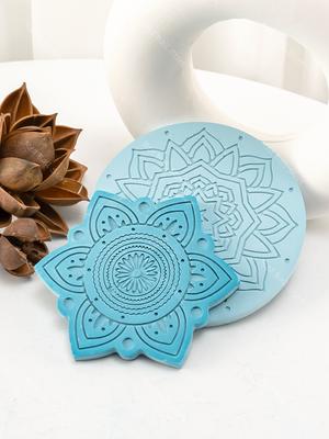 Mandala Coaster Silicone Molds Round Resin Crystal Mold DIY Coffee Wine Glass Flower Coaster Plaster Concrete Home Decor Crafts