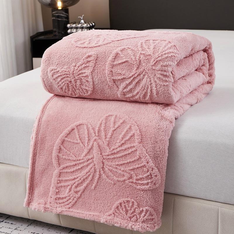 Butterfly Jacquard Four Seasons Flannel Blanket with Exquisite 3D Butterfly Comfortable and Warm Suitable for Bed Sofa Camping Blankets